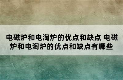 电磁炉和电淘炉的优点和缺点 电磁炉和电淘炉的优点和缺点有哪些